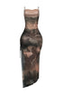 Juanita Mesh Printed Tank Maxi Dress